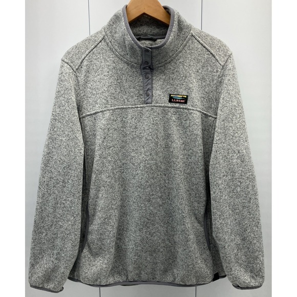 L.L. Bean Tops - LL Bean Womens 2X Regular 1/4 Snap Sweater Fleece Pullover Gray #503357